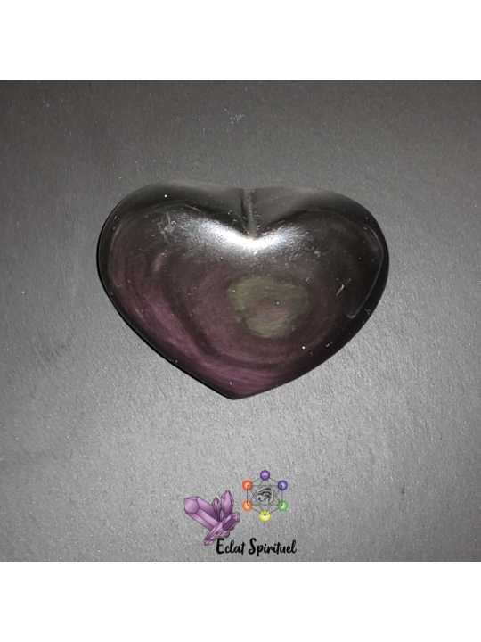 Coeur en pierre naturelle d'Obsidienne Oeil Céleste 6/7 cm
