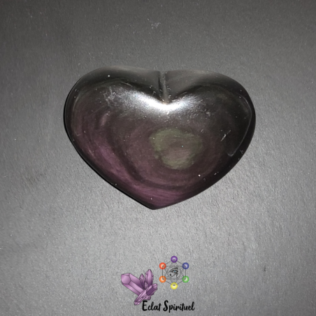 Coeur en pierre naturelle d'Obsidienne Oeil Céleste 6/7 cm
