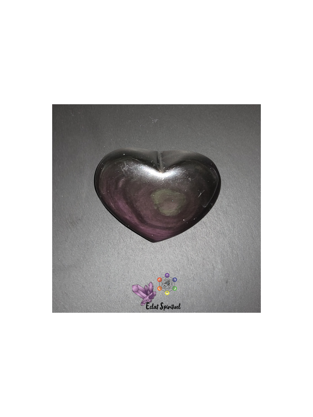 Coeur en pierre naturelle d'Obsidienne Oeil Céleste 6/7 cm