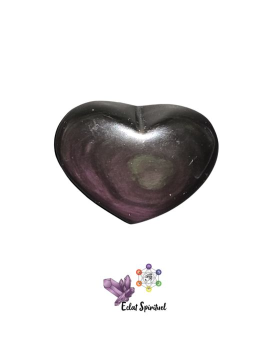 Coeur en pierre naturelle d'Obsidienne Oeil Céleste 6/7 cm