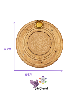Support encens bois Om – Bâton & cône – Ø 10 cm