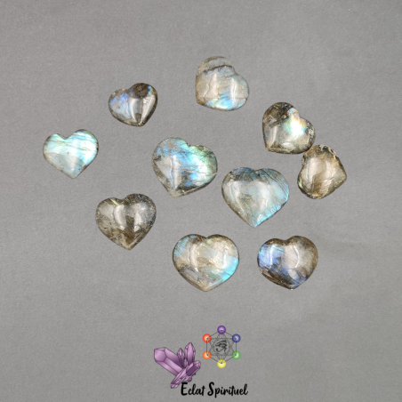 Cœur en pierre naturelle de labradorite de 2/3 cm