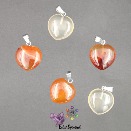 Pendentif en forme de Cœur en pierre naturelle de cornaline