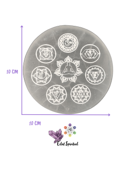 Plaque des 7 chakras en Sélénite de 10 CM