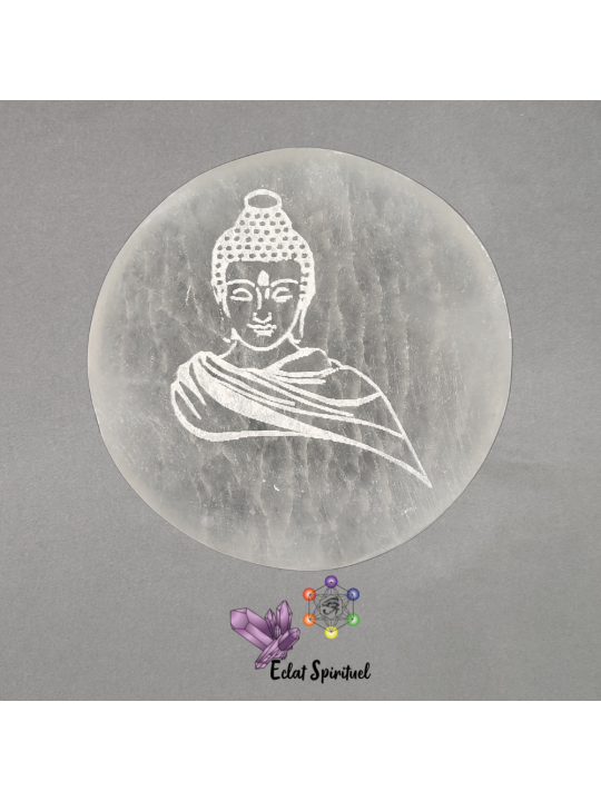 Plaque avec Bouddha en Sélénite de 10 CM
