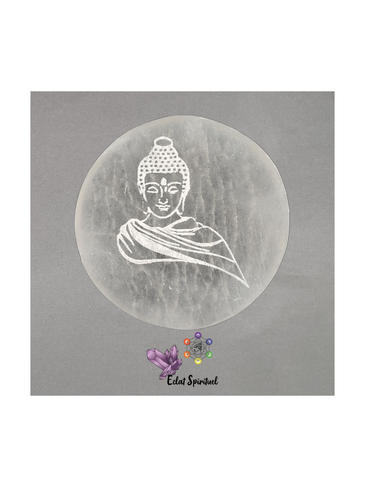 Plaque avec Bouddha en Sélénite de 10 CM