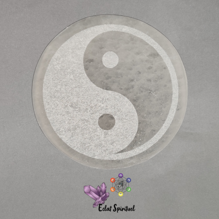 Plaque avec Yin Yang en Sélénite de 10 CM