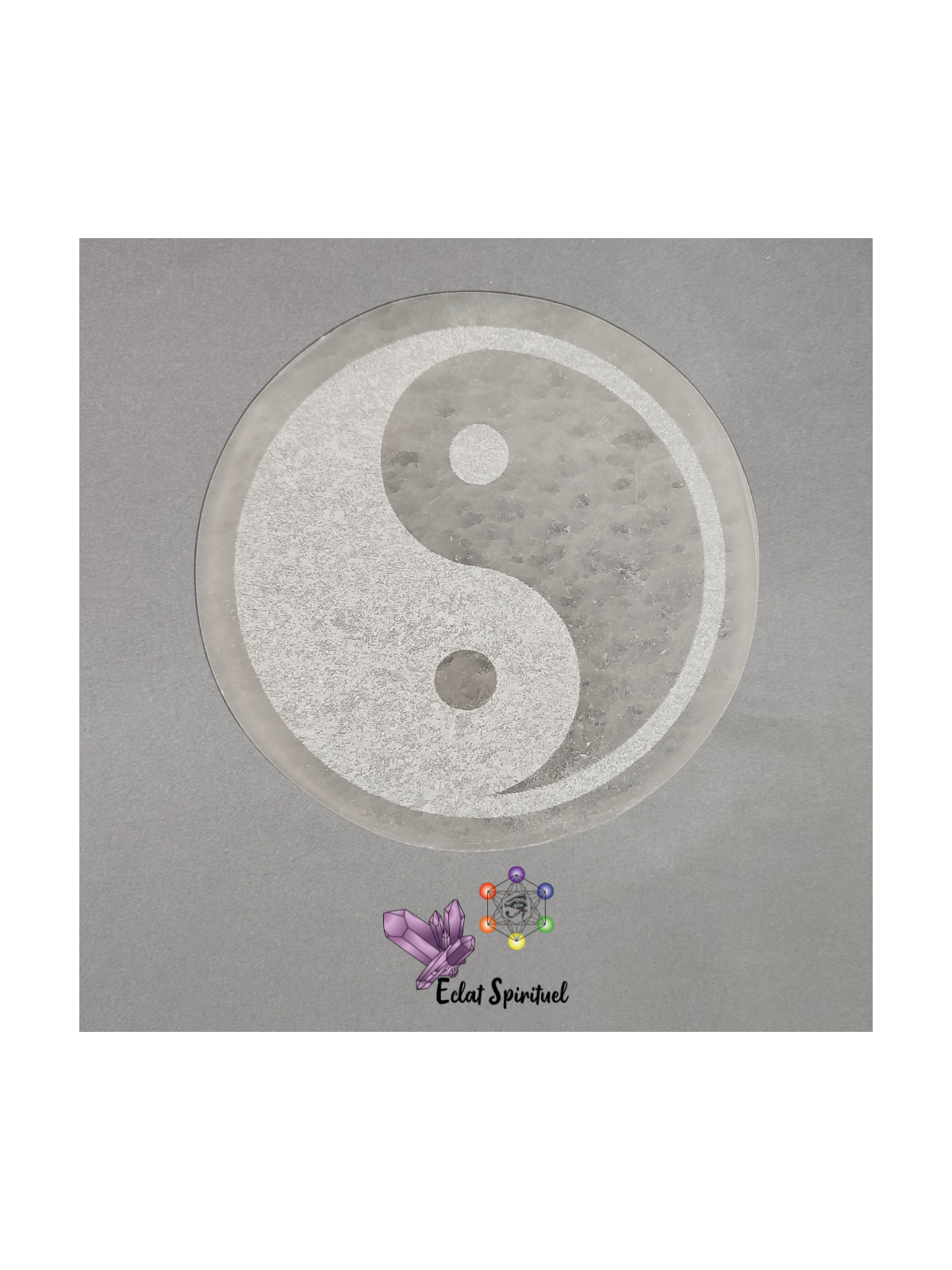 Plaque avec Yin Yang en Sélénite de 10 CM