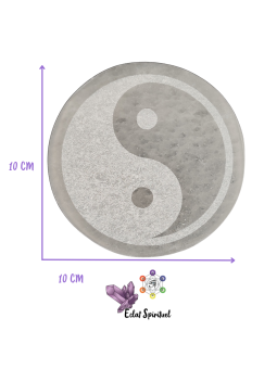Plaque avec Yin Yang en Sélénite de 10 CM