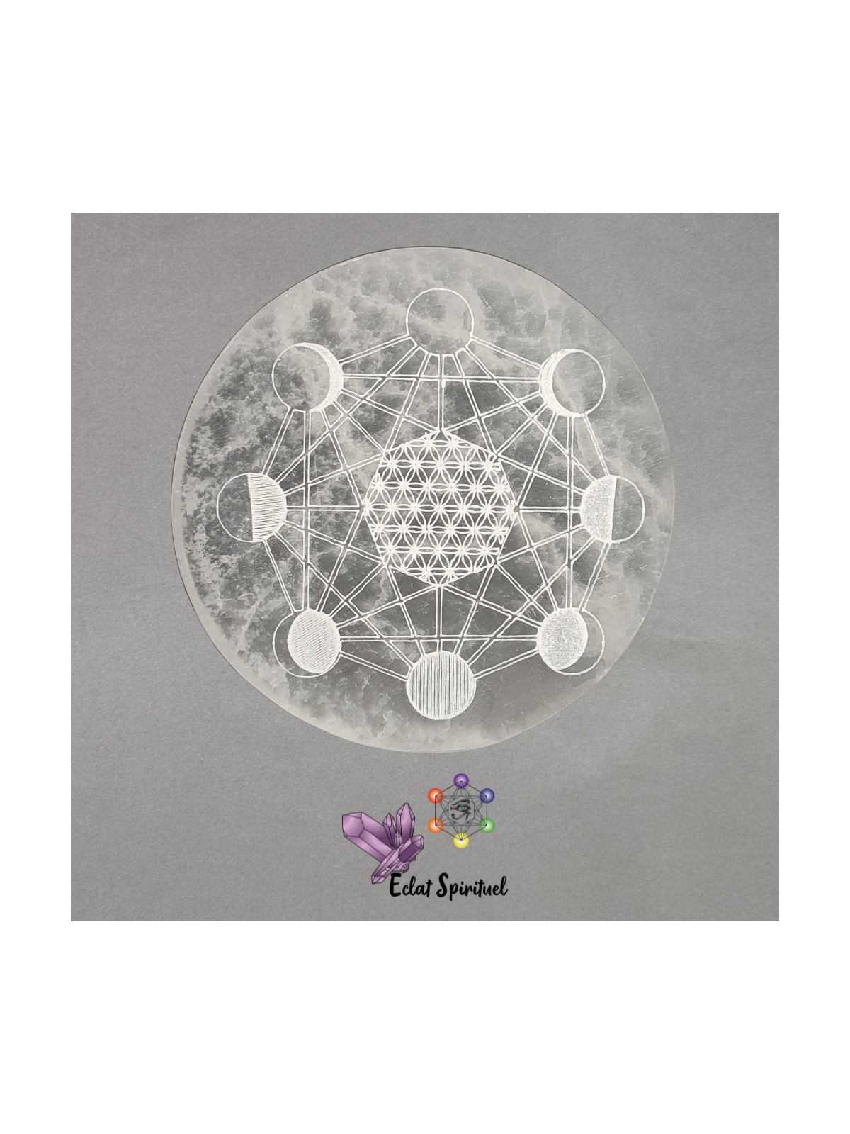 Plaque avec cadran lunaire en Sélénite de 10 CM