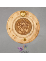 Support encens Ganesh bois – Ø 10 cm – Éclat Spirituel