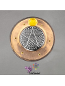 Support encens bois & effet métal Pentacle – Ø 10 cm