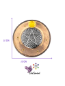 Support encens bois & effet métal Pentacle – Ø 10 cm