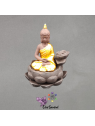 Support cônes backflow Bouddha Lotus céramique – 9×10×12 cm