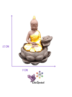 Support cônes backflow Bouddha Lotus céramique – 9×10×12 cm