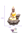 Support cônes backflow Bouddha Lotus céramique – 9×10×12 cm
