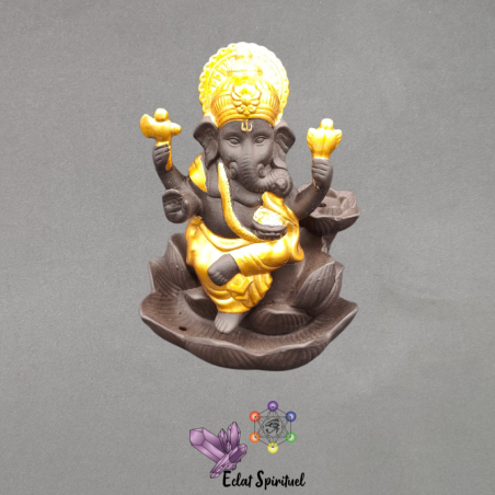 Support backflow Ganesh Lotus céramique – 9×8×12 cm