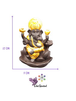 Support backflow Ganesh Lotus céramique – 9×8×12 cm