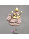 Support backflow Ganesh céramique – 9×7,5×10 cm – Éclat Spirituel