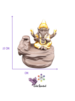 Support backflow Ganesh céramique – 9×7,5×10 cm – Éclat Spirituel