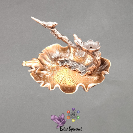 Support encens métal effet cuivre Étang & Branche – 9×9×5 cm