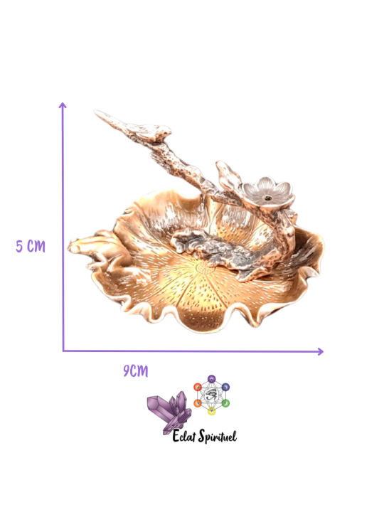 Support encens métal effet cuivre Étang & Branche – 9×9×5 cm