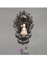 Support backflow Grand Bouddha Lotus céramique – 14×12×22 cm