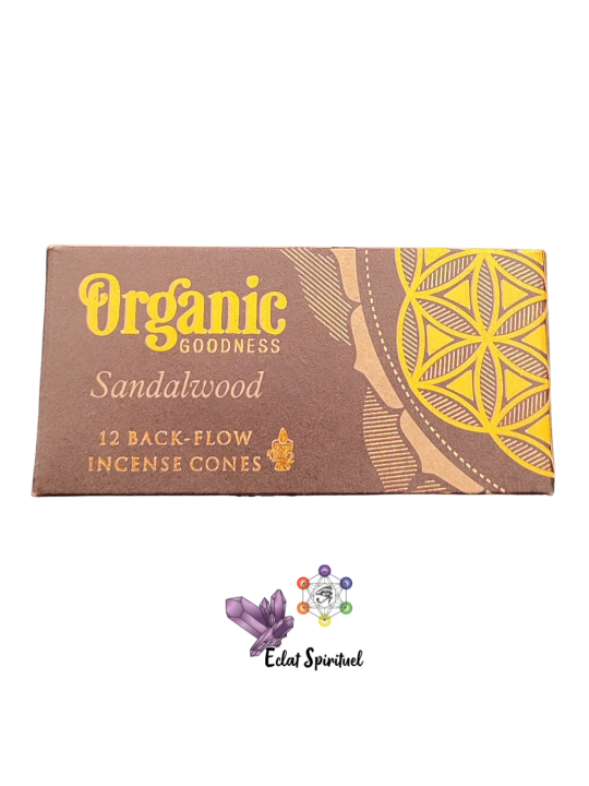 Cônes backflow Organic Goodness Sandalwood – 12 pcs | Sérénité