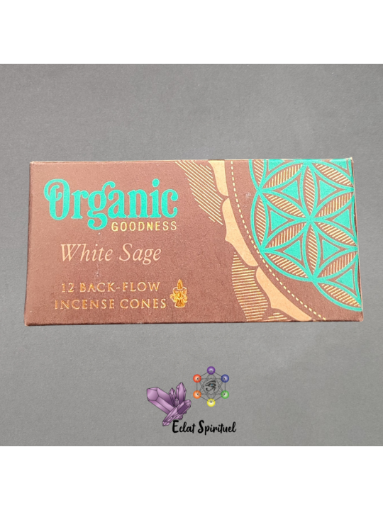 Cônes backflow Organic Goodness White Sage – 12 pcs | Pureté