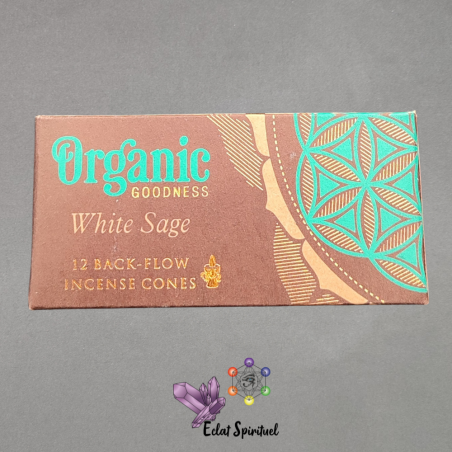 Cônes backflow Organic Goodness White Sage – 12 pcs | Pureté
