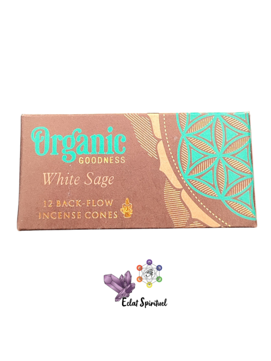 Cônes backflow Organic Goodness White Sage – 12 pcs | Pureté