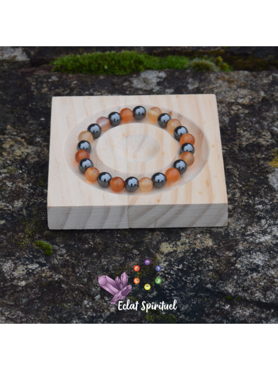 Bracelet cornaline & hématite | Énergie & ancrage