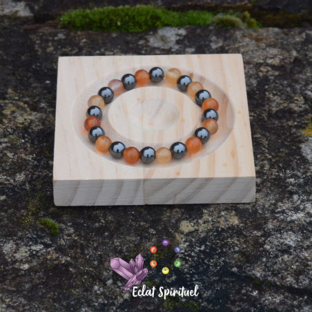 Bracelet cornaline & hématite | Énergie & ancrage