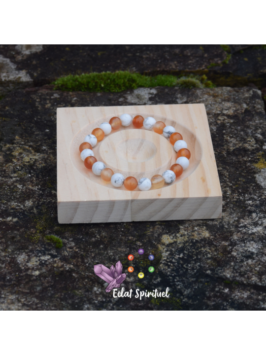 Bracelet cornaline & howlite | Vitalité & apaisement