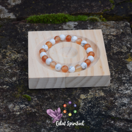 Bracelet cornaline & howlite | Vitalité & apaisement