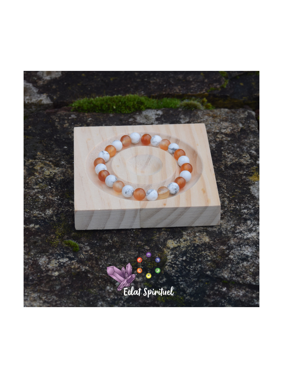Bracelet cornaline & howlite | Vitalité & apaisement