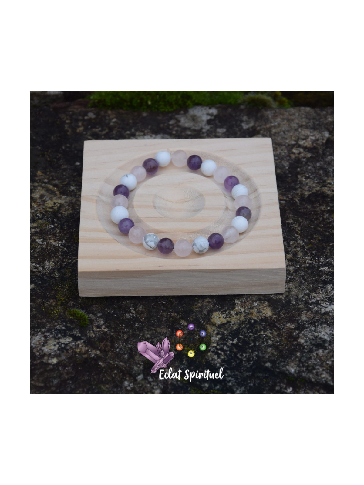 Bracelet améthyste howlite quartz rose | Apaisement & harmonie