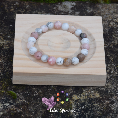 Bracelet howlite opale rose | Douceur & apaisement