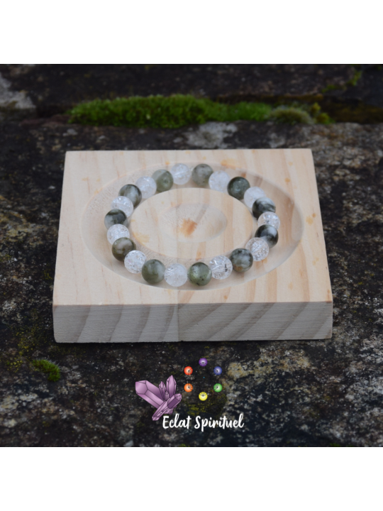 Bracelet tourmaline verte quartz craquelé | Harmonie & clarté