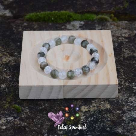 Bracelet tourmaline verte quartz craquelé | Harmonie & clarté