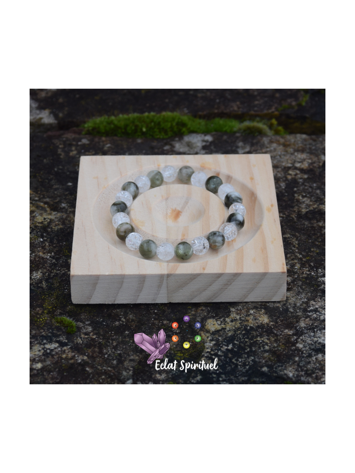 Bracelet tourmaline verte quartz craquelé | Harmonie & clarté