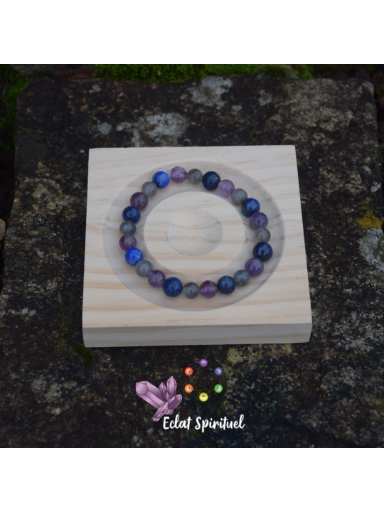 Bracelet améthyste labradorite lapis lazuli | Protection & intuition