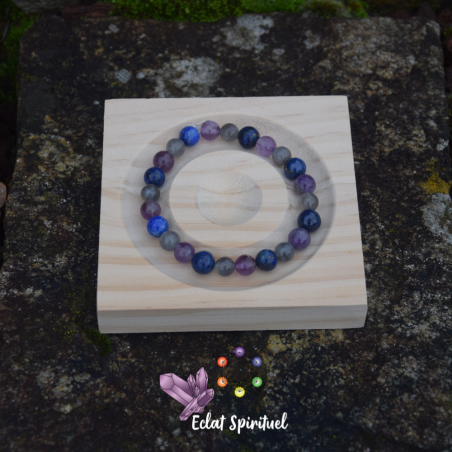 Bracelet améthyste labradorite lapis lazuli | Protection & intuition