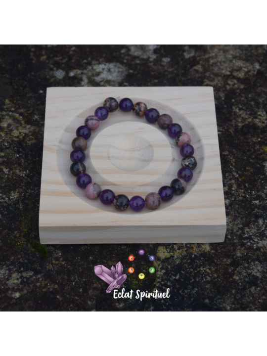 Bracelet améthyste rhodonite | Sérénité & réconfort émotionnel