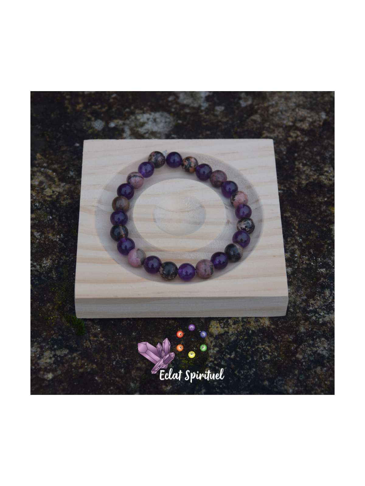 Bracelet améthyste rhodonite | Sérénité & réconfort émotionnel