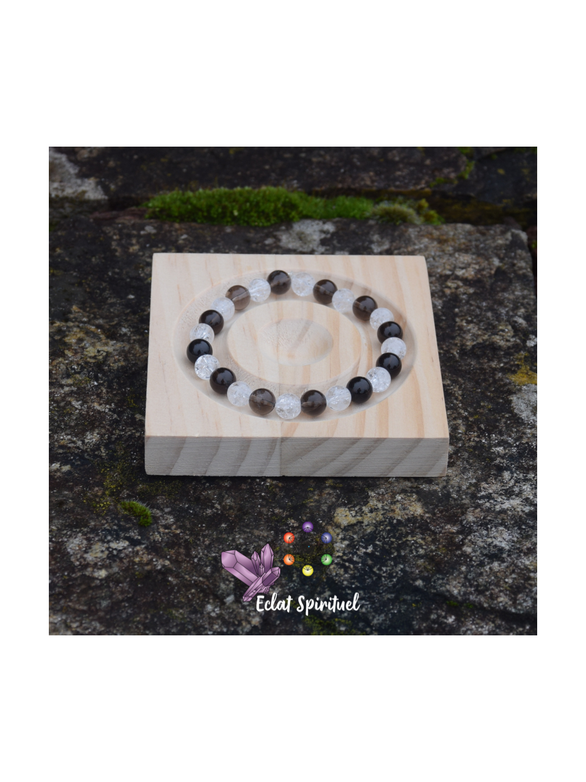 Bracelet quartz craquelé quartz fumé | Clarté & ancrage
