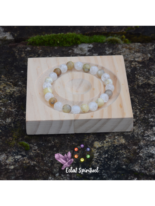 Bracelet quartz craquelé opale jaune | Clarté & joie intérieure