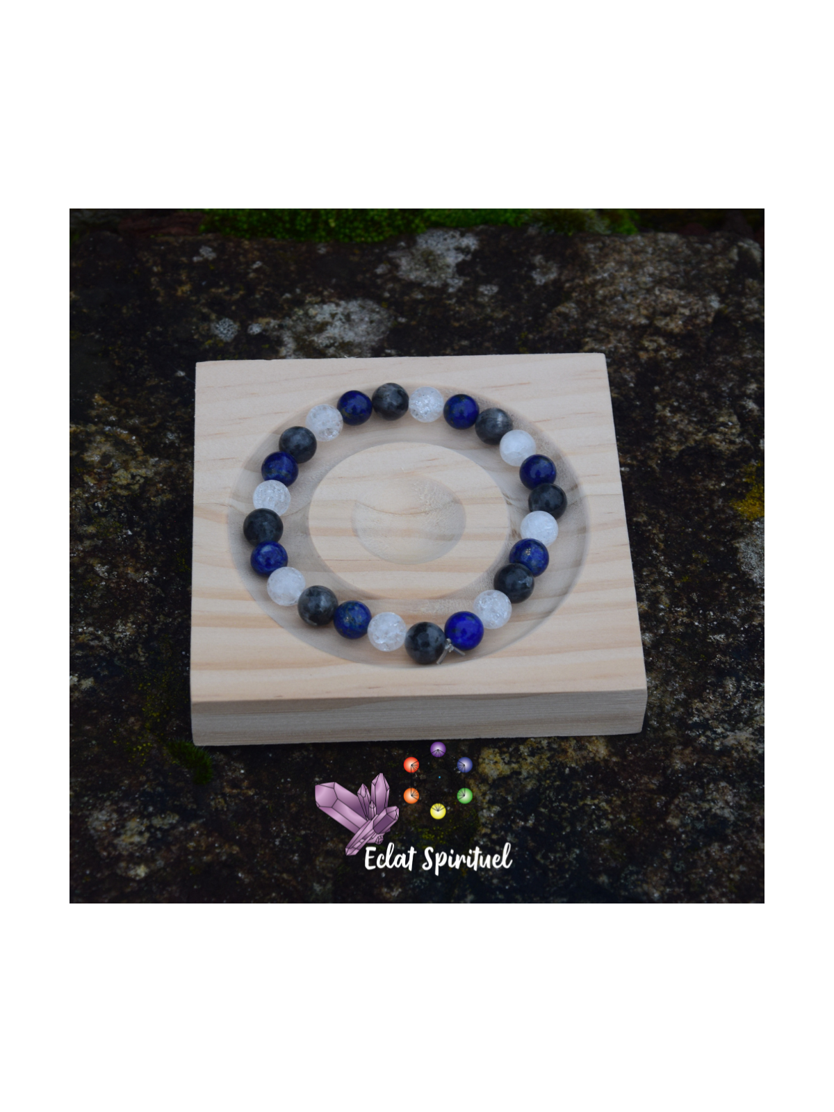 Bracelet larvikite lapis lazuli quartz craquelé | Protection & clarté