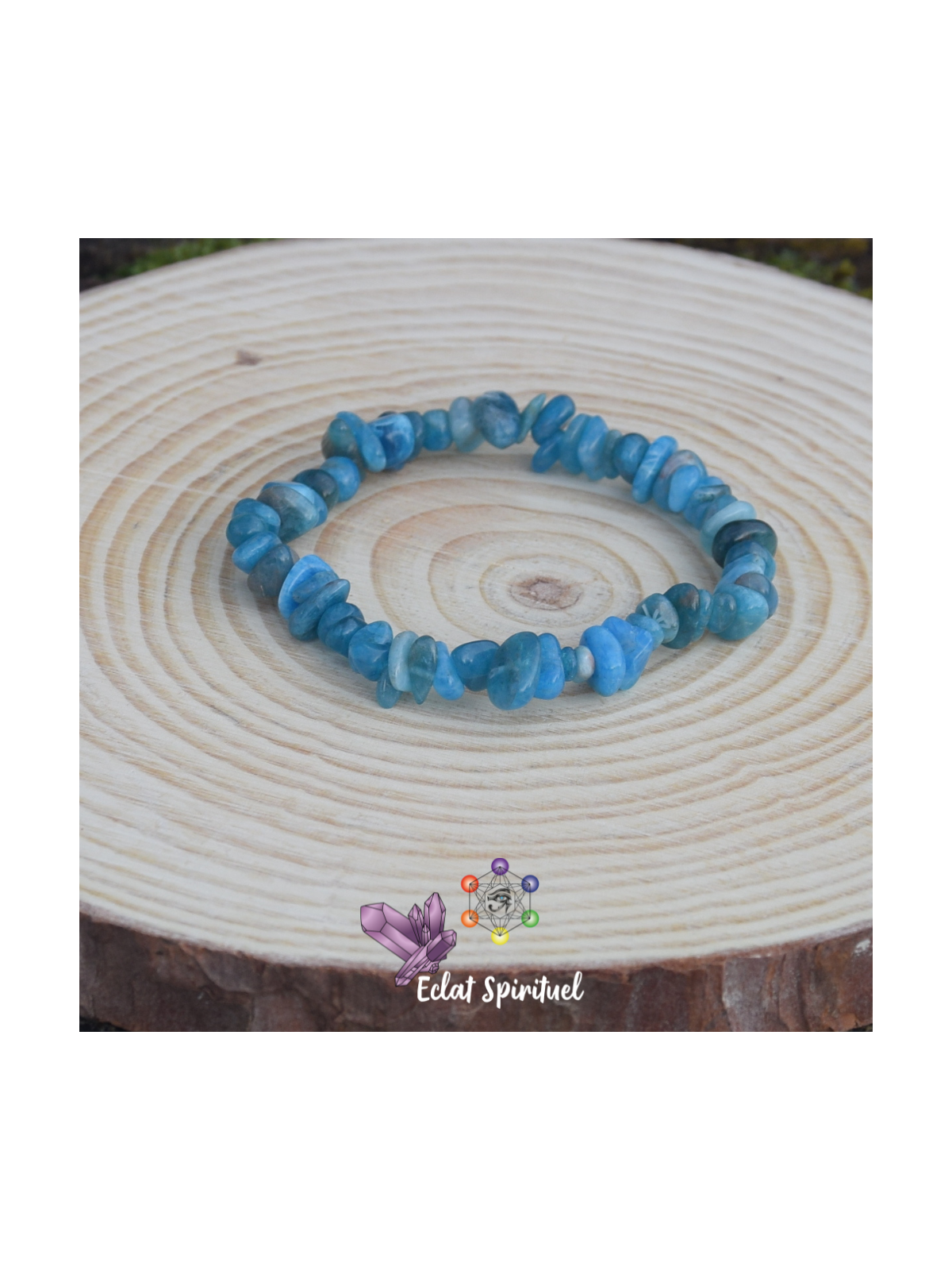 Apatite bleu en bracelet baroque