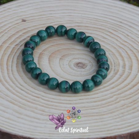 Bracelet 8 mm en pierre naturelle malachite